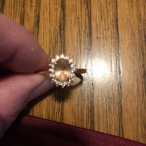 QVC Diamonique morganite ring size 8 in rose gold
